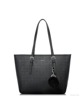 PU Leather Tote Bag Zipper Satchel Work Purse
